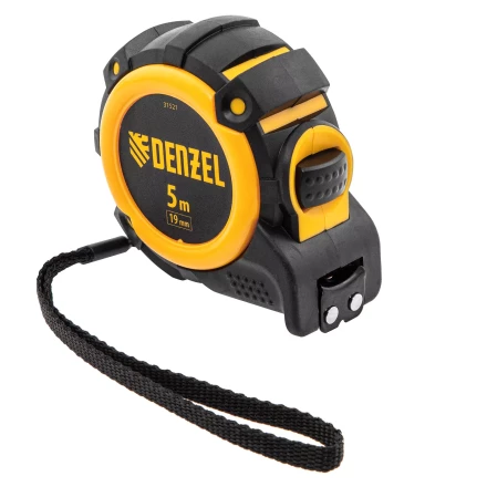 Рулетка Denzel 5м х 19мм, автоматич. фиксац., нейлон. покрытие, магнит. зацеп, двухстор. разметка, 31521 купить в Ханты-Мансийске