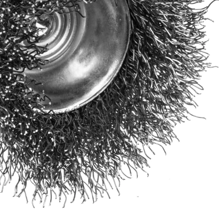 Щетка для дрели, 50 мм, Чашка, со шпилькой, нержавеющая витая проволока Denzel 744633 купить в Ханты-Мансийске