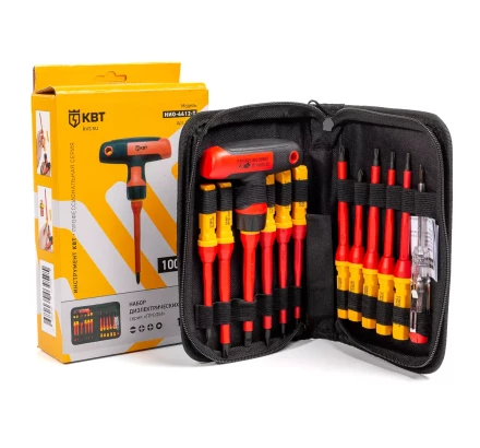 Диэлектрическая Т-образная отвертка КВТ VDE НИО-4412-Т со сменными битами, 12 шт. (87128) купить в Ханты-Мансийске