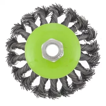 Щетка для УШМ 100 мм М14 "тарелка" крученая металлическая проволока СИБРТЕХ 746097 купить в Ханты-Мансийске