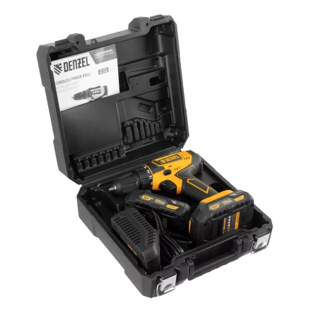 Дрель-шуруповерт аккумуляторная Denzel 26116, CDL-18-02BM, Li-Ion, 18 В, 2 аккумулятор купить в Ханты-Мансийске