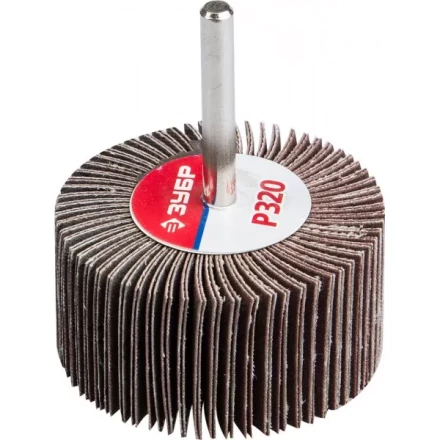 Круг шлифовальный ЗУБР &quot;МАСТЕР&quot; веерный лепестковый, на шпильке, тип КЛО, зерно-электрокорунд нормальный, P320, 30х60мм 36602-320 купить в Ханты-Мансийске