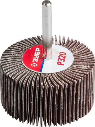 Круг шлифовальный ЗУБР &quot;МАСТЕР&quot; веерный лепестковый, на шпильке, тип КЛО, зерно-электрокорунд нормальный, P320, 30х60мм 36602-320 купить в Ханты-Мансийске