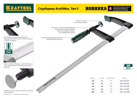 Струбцина KRAFTOOL &quot;EcoKraft&quot; ручная, пластиковый корпус, 0-58мм 32224-05 купить в Ханты-Мансийске