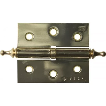 Петля дверная разъемная ЗУБР &quot;ЭКСПЕРТ&quot;, 1 подшипник, цвет латунь (PB), правая, с крепежом, 75х63х2,5мм, 2 шт 37605-075-1R купить в Ханты-Мансийске