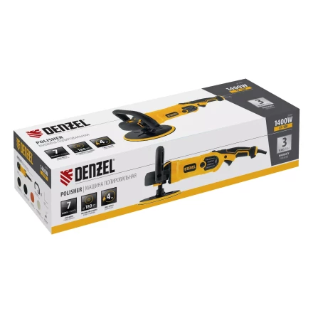 Машина полировальная Denzel CP-180, 1400 Вт, 180 мм, 0-3000 об/мин 27701 купить в Ханты-Мансийске