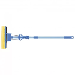 Швабра отжимная 115 см губка PVA 27 x 5,5 x 6 см телескопическая рукоятка голубая Elfe 93516