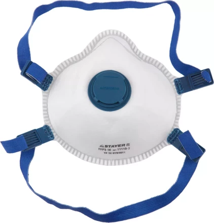Полумаска фильтрующая STAYER &quot;PROFI&quot; коническая, с клапаном, многослойная, класс защиты FFP3 11110-3 купить в Ханты-Мансийске