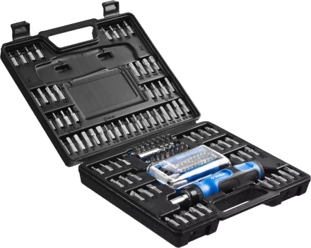 Набор ЗУБР &quot;ЭКСПЕРТ&quot;: Отвертка реверсивная с магнитным битодержателем и отсеком для бит в рукоятке, Cr-V, 130 предметов 25237-H129 купить в Ханты-Мансийске