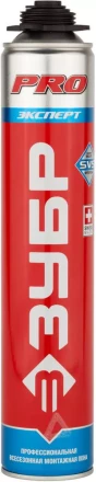 Пена ЗУБР &quot;ЭКСПЕРТ&quot; ПРО, профессиональная, монтажная, пистолетная, всесезонная, 750мл 41145_z01 купить в Ханты-Мансийске