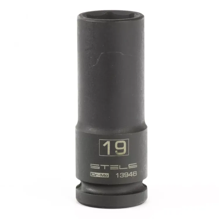 Головка ударная удлиненная шестигранная 19мм 1/2" CrMo  Stels 13946 купить в Ханты-Мансийске