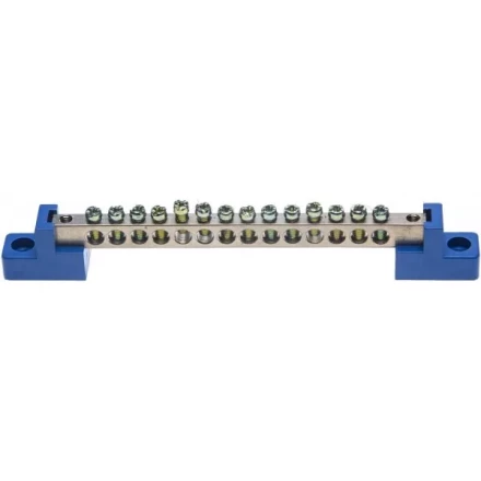 Шина СВЕТОЗАР нулевая на 2-х угловых изоляторах, макс. ток 100А, 5мм, 14 отв. 49808-14 купить в Ханты-Мансийске