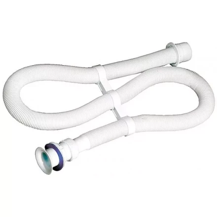 Сифон ЗУБР "МАСТЕР" гофрированный для моек и раковин с пластмассовым выпуском, 1,5м 51881-15 купить в Ханты-Мансийске