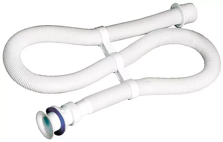 Сифон ЗУБР "МАСТЕР" гофрированный для моек и раковин с пластмассовым выпуском, 1,5м 51881-15 купить в Ханты-Мансийске