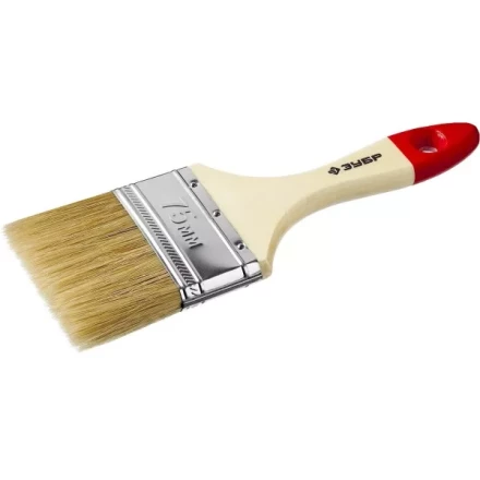 Кисть плоская  ЗУБР &quot;УНИВЕРСАЛ-МАСТЕР&quot;, натуральная щетина, деревянная ручка, 75мм 4-01003-075 купить в Ханты-Мансийске