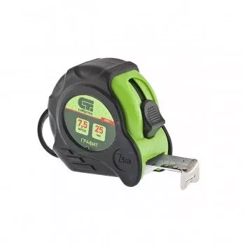 Рулетка Графит, обрезиненный корпус, амортизатор, 7,5 м х 25 мм  СИБРТЕХ 32533 купить в Ханты-Мансийске