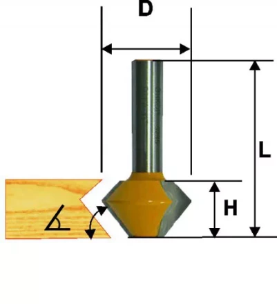 Фреза кромочная конусная Ф381Х222 мм 45° хвостовик 12 мм 46371 купить в Ханты-Мансийске