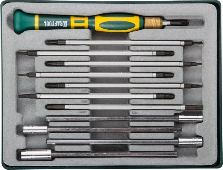 Набор KRAFTOOL Отвертки для точных работ с насадками, в боксе, 12 предметов 25611-H12 купить в Ханты-Мансийске
