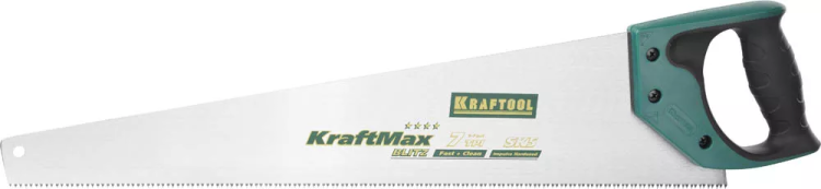 Ножовка для быстрого реза "KraftMax-7" 7 TPI, 500 мм, прямой крупный зуб, рез поперек волокон, для крупных и средних заготовок, KRAFTOOL 15224-55 купить в Ханты-Мансийске