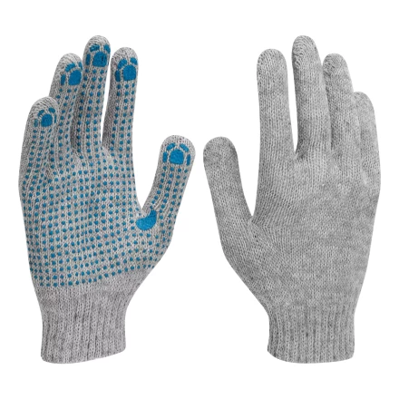 Перчатки трикотажные с ПВХ точкой, 5 пар в упаковке, БОПП-пакет, 7 класс// Россия 67837 купить в Ханты-Мансийске