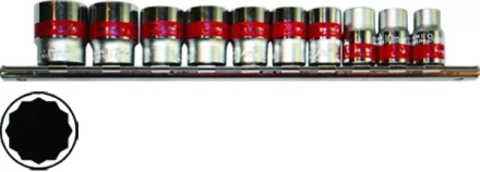 Набор торцевых головок, 3/8", 12-ти гр., CrV, 10шт., 9-19мм MATRIX 13595 купить в Ханты-Мансийске