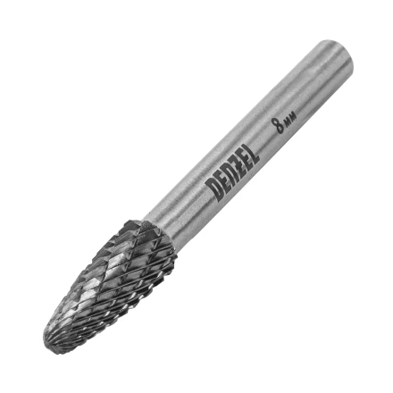 Борфреза по металлу твердосплавная, параболическая, тип-F, 8 мм// Denzel 72042 купить в Ханты-Мансийске