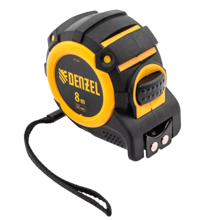 Рулетка Denzel 8м х 32мм, автоматич. фиксац., нейлон. покрытие, магнит. зацеп, двухстор. разметка, 31524 купить в Ханты-Мансийске