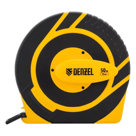 Рулетка геодезическая 50 м х 15 мм  Denzel 31292, закрытый корпус, фиберглассовая лента купить в Ханты-Мансийске