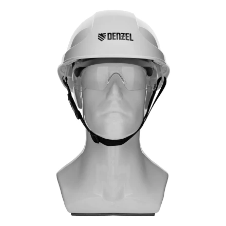 Каска защитная ударопр. Denzel «Форвард» (К-05),ABS/PC,комплект со встроен.очк.ОЧК-05 Форвард,белая 89205 купить в Ханты-Мансийске