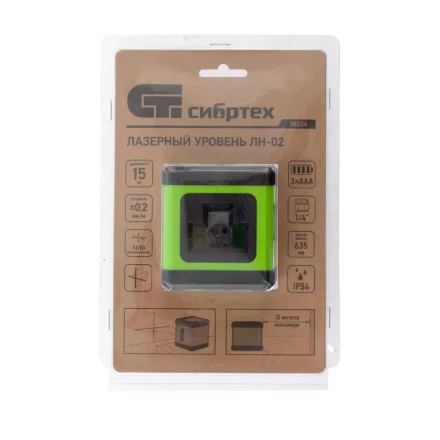 Лазерный уровень ЛН 02, 15 м, 635 нм, резьба 1/4" Сибртех 35024 купить в Ханты-Мансийске