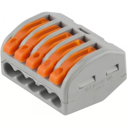 Клемма СВЕТОЗАР соединительная, разъемная, 5-и проводная, 400В, 32А, 0,5-2,5мм2/0,5-4мм2, 2шт 49190-5 купить в Ханты-Мансийске