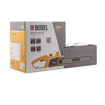 Пила цепная электрическая Denzel EDS-2200P, 2.2 кВт,поперечная, шина 45 см, шаг 3/8, паз 1.3 мм, 63 звена 95617 купить в Ханты-Мансийске