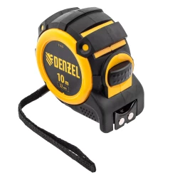 Рулетка Denzel 10м х 32мм, автоматич. фиксац., нейлон. покрытие, магнит. зацеп, двухстор. разметка, 31525
