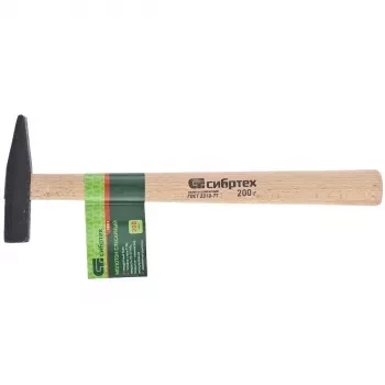 Молоток слесарный 200 г квадратный боек деревянная рукоятка СИБРТЕХ 10211 купить в Ханты-Мансийске