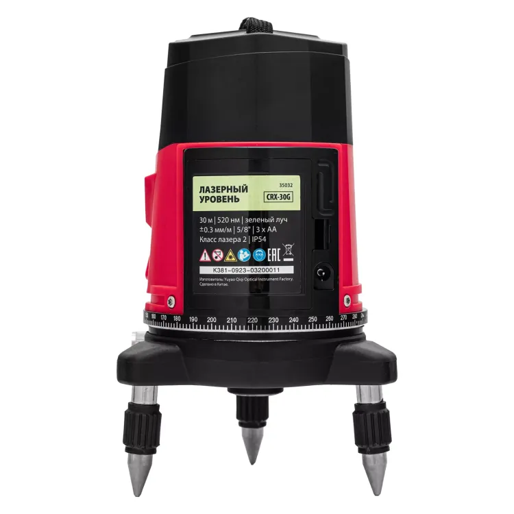 Лазерный уровень MTX CRX-30G, 30 м, зеленый луч, батарейки, резьба 5/8" 35032 купить в Ханты-Мансийске