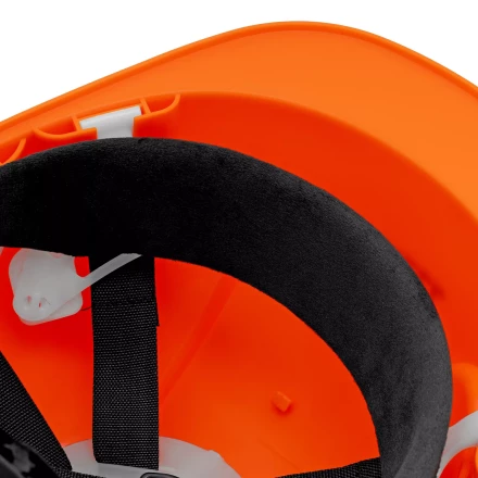 Каска защитная ударопрочная Denzel 89206, ABS/PC, плавная регулировка, модель «Форвард» (К-05),оранж. купить в Ханты-Мансийске