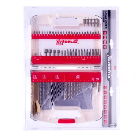 Набор сверл комбинированный по металлу 1-6,5 мм бетону 4-8 мм дереву 4-10 мм перки биты 20 шт адаптер головки 2 шт зенковка 50 предметов Pro Matrix 725650 купить в Ханты-Мансийске