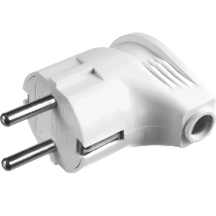 Вилка MAXElectro электрическая, 16А/220В, угловая, с заземлением, белая, STAYER 55161-W купить в Ханты-Мансийске
