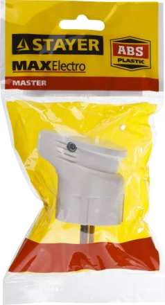 Вилка MAXElectro электрическая, 16А/220В, угловая, с заземлением, белая, STAYER 55161-W купить в Ханты-Мансийске