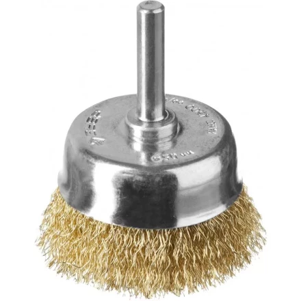 ЗУБР &quot;ПРОФЕССИОНАЛ&quot;. Щетка чашечная для дрели, витая латунированная стальная проволока 0,3мм, 50мм 3525-050_z02 купить в Ханты-Мансийске