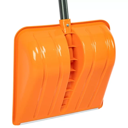 Лопата для уборки снега пластиковая Сибртех, 400х405х1380 мм, стальной черенок, усиленная 61666 купить в Ханты-Мансийске