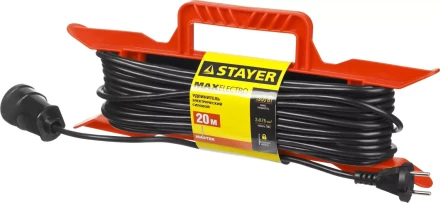 Удлинитель электрический &quot;MAXElectro&quot; на рамке, 20 м, 1 гнездо, STAYER 55018-20 купить в Ханты-Мансийске