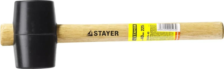 Киянка STAYER резиновая черная с деревянной ручкой, 225г 20505-40 купить в Ханты-Мансийске