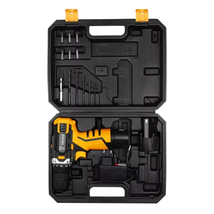 Дрель аккумуляторная DEKO DKCD12FU-Li SET3, 063-4173, в кейсе + оснастка 13 шт купить в Ханты-Мансийске