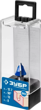 ЗУБР 12.7 x 13 мм, угол 90° мм, фреза пазовая галтельная V-образная, Профессионал (28752-12.7) купить в Ханты-Мансийске