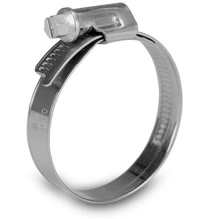 Хомуты нержав. сталь,  стандартное болтовое крепление 120-140мм, 25шт/уп,ширина 9мм   СИБРТЕХ 47591 купить в Ханты-Мансийске