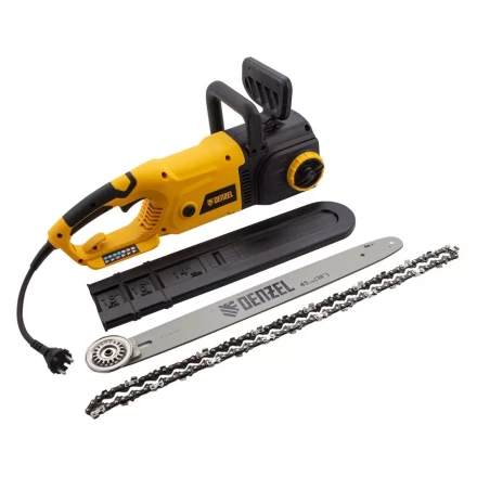 Пила цепная электрическая Denzel EDS-2200 2.2 кВт продольная шина 45 см шаг 3/8 паз 1.3 мм 62 звена 95619 купить в Ханты-Мансийске