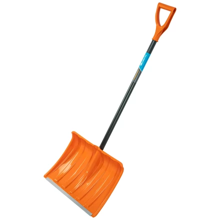 Лопата для уборки снега пластиковая Сибртех, 490х370х1350 мм, стальной черенок, усиленная 61667 купить в Ханты-Мансийске