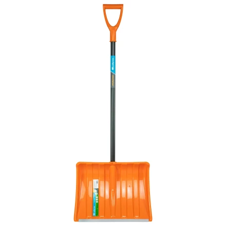 Лопата для уборки снега пластиковая Сибртех, 490х370х1350 мм, стальной черенок, усиленная 61667 купить в Ханты-Мансийске