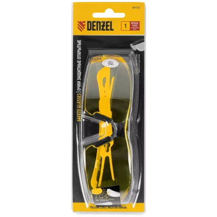 Очки защитные открытые Denzel 89192, поликарбонатные, желтая линза, 2х комп.дужки купить в Ханты-Мансийске